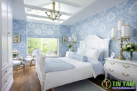 Giấy dán tường tạo điểm nhấn cho phòng ngủ